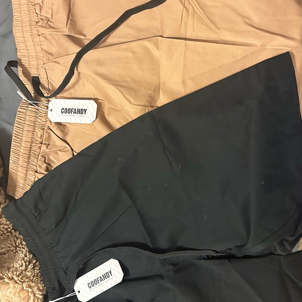 Men’s Tan and Black Shorts